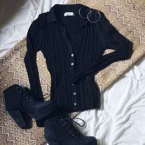 Urban Outfitters Nylon Button Down Blouse